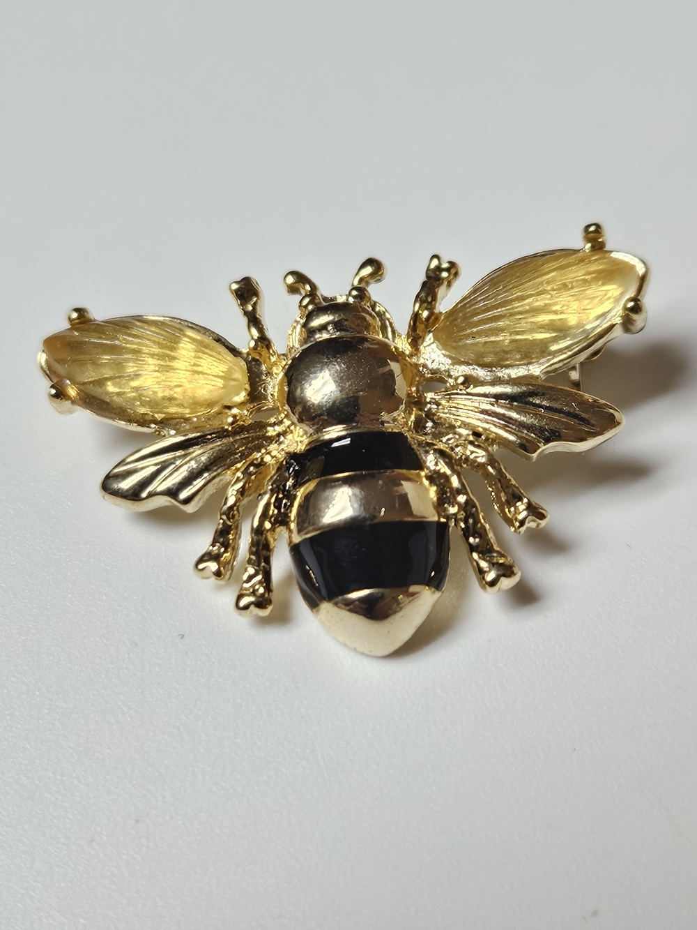 Napier Gold and Black Bee Pin Brooch - Picture 4 of 6